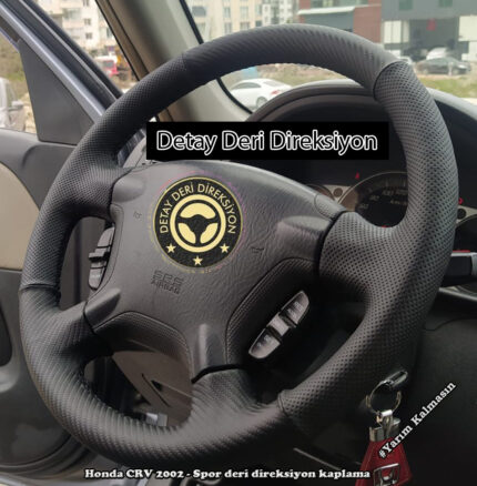 Direksiyon Kılıfı Honda Civic - CRV 2002 - 2006 Karbon Sport Siyah