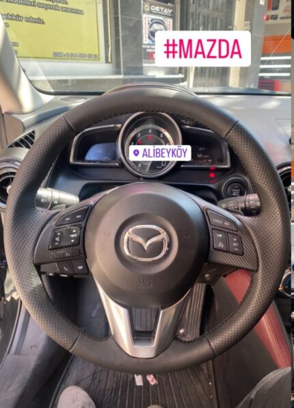 Direksiyon Kılıfı Mazda 3-6 2014-2015 Bentley Spor desen siyah