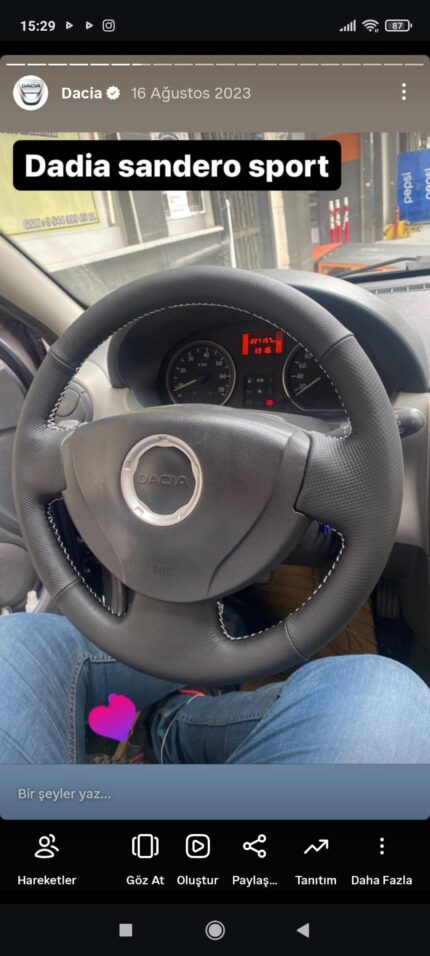 Direksiyon Kılıfı Dacia Logan 2009-2012 Spor Desen
