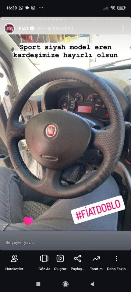 Direksiyon Kılıfı Fiat Doblo 2001-2008 Spor model
