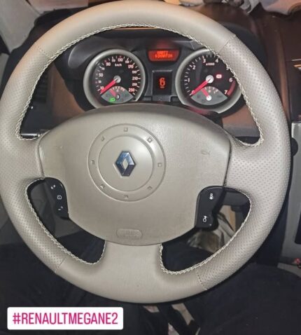 Direksiyon Kılıfı Renault  Megane 2 -Scenic Kangoo 2010- Bej Spor  Desen